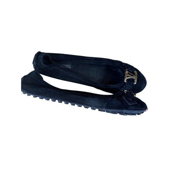 Louis Vuitton Black Suede LV Monogram Buckle Driving Loafer Size 37.5 - Picture 4 of 9